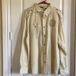 PellePelle Tan long sleeve button down sz 3XL GUC